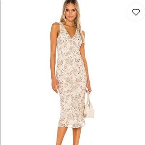 Tularosa Effie Bias Dress in Cream Jasmine Floral